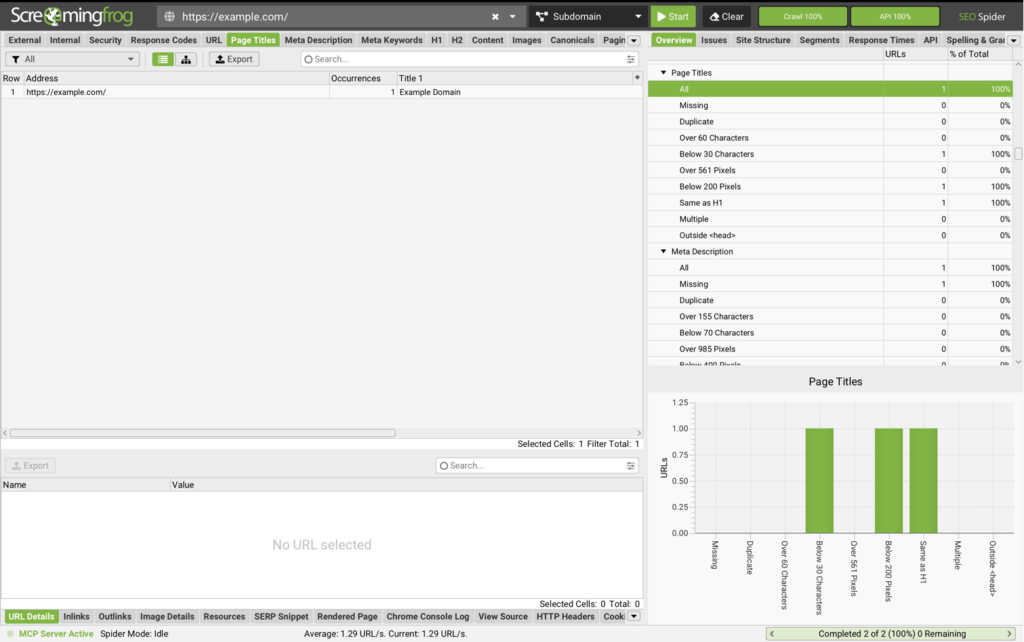 Screaming Frog SEO Spider crawling interface showing website crawl progress and discovered URLs